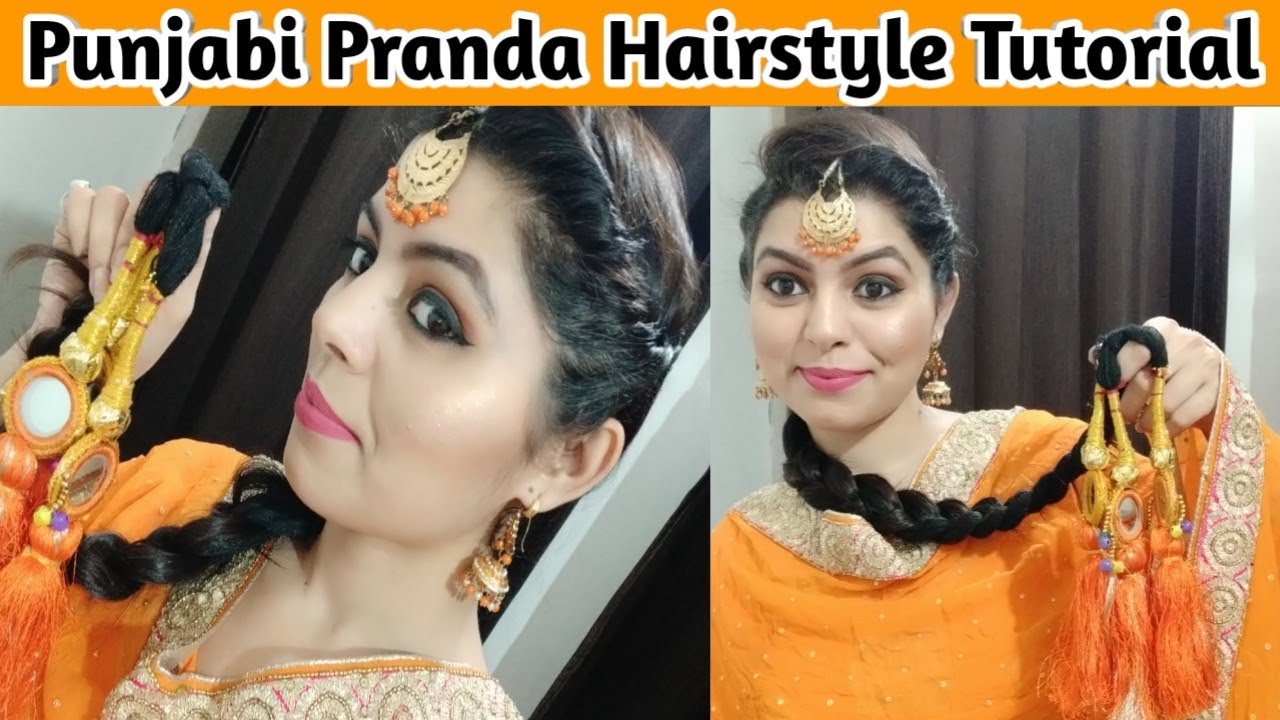 Punjabi Paranda Hairstyle tutorial -3 | How to wear Paranda on Long and Short  hair| Kirantutorialz - YouTube